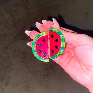 (NEVER WORN) Watermelon Gold Earrings